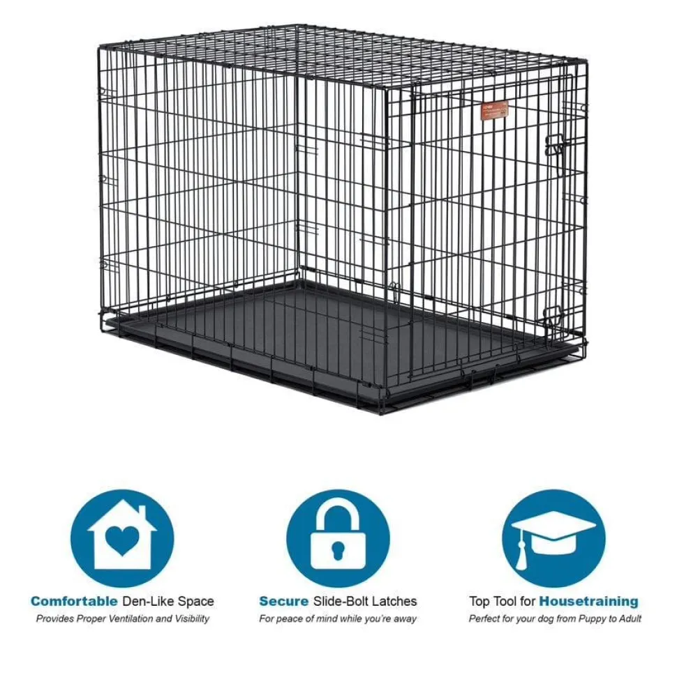 Midwest I-Crate Single Door Metal Folding Dog Crate with Divider Panel - 42" X 28" X 30" Inches