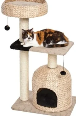 Midwest Nuvo Nest Fine N' Fun Wicker 3-Tier Cat Tree Furniture - Beige