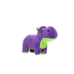 Mighty Junior Safari Hippo Squeak and Plush Floating Dog Toy - Purple - Small