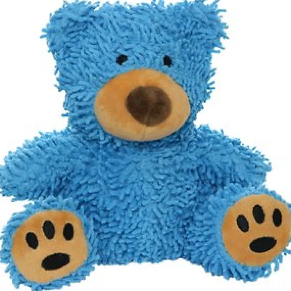 Mighty Microfiber Bear Ball Floating Squeak and Plush Dog Toy - Blue - Medium