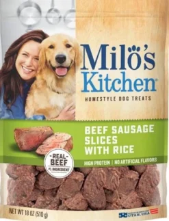Milo's Kitchen Sausage Slices Soft and Chewy Dog Treats - 18 Oz - Case of 4