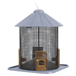 More Birds Crib Sunflower Plastic Hopper Wild Bird Feeder - Black - 5.6 Lbs Cap