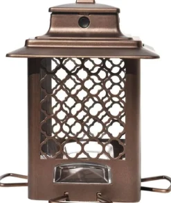 More Birds Metal Hopper Sunflower Wild Bird Feeder - Bronze - 3.6 Lbs Cap