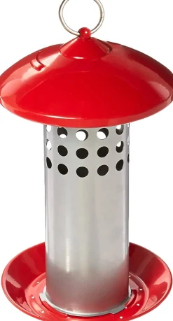 More Birds Snacks 'N' Treats Mealworm Tube Wild Bird Feeder - Red - 1.3 Lbs Cap