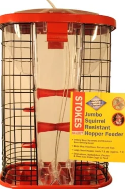 More Birds Squirrel Resistant Hopper Haven Wild Bird Feeder - Red - 9.4 Lbs Cap