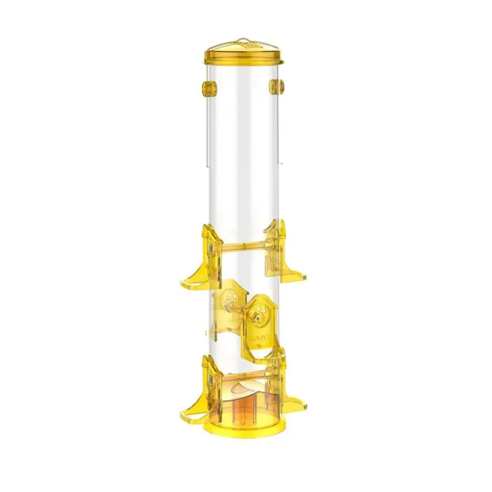 More Birds Tube Finch Seed Tubed Wild Bird Feeder - Maroon - 2.8 Lbs Cap