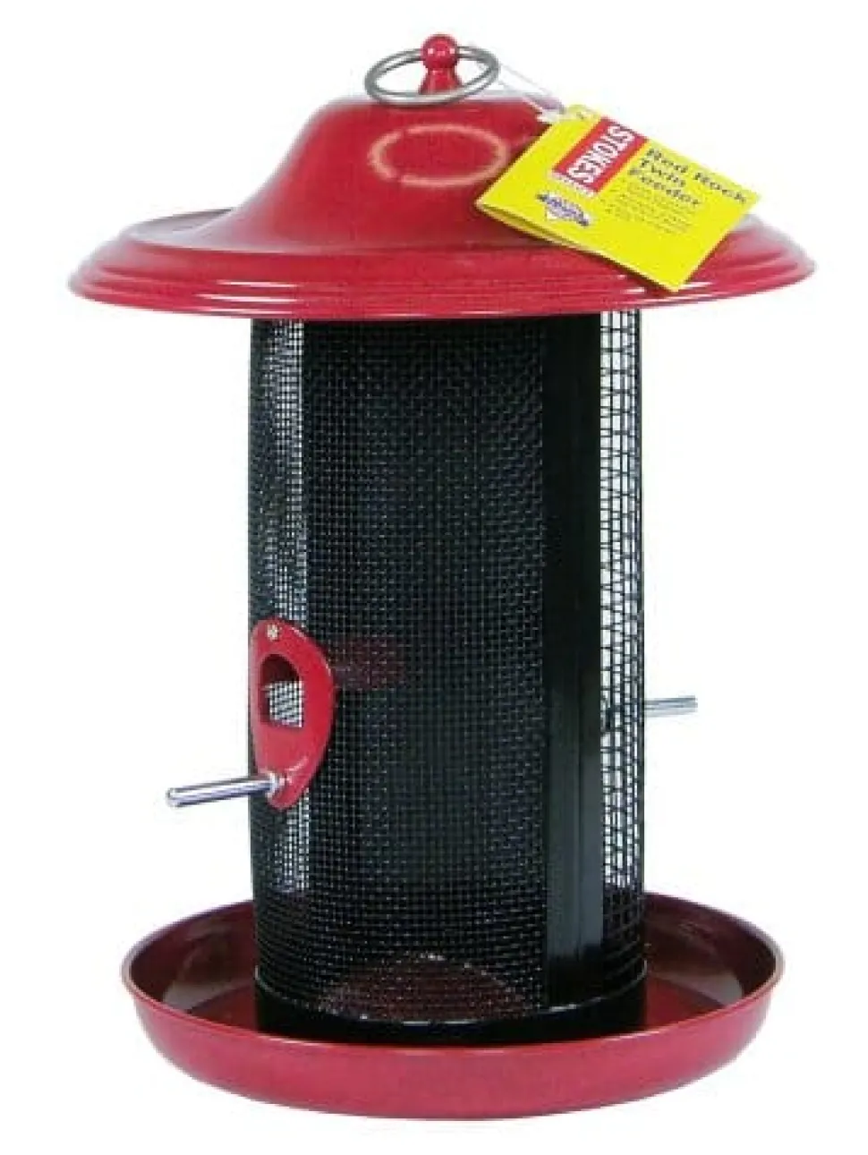 More Birds Twin Dual Compartment Sunflower or Thistle Wild Bird Feeder - Red - 3.3 Lbs Cap
