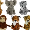 Multipet Eco-Friendly Safari Animals Squeak and Plush Dog Toy - Assorted - 8" Inches