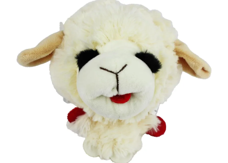 Multipet Lamb Chop Knobby Hoggings Plush Dog Toy - 5" Inches