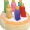 Multipet Large Birthday Cake Happy Birthday Tune Sounding Plush Dog Toy - 5.5" Inches
