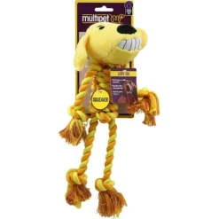 Multipet Loofa Body Rope and Plush Dog Toy - Assorted - 11" Inches