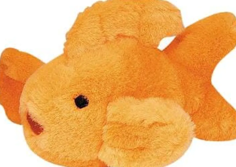 Multipet Look Who's Talkin' Goldfish Bubbling Sounding Plush Dog Toy - 5" Inches