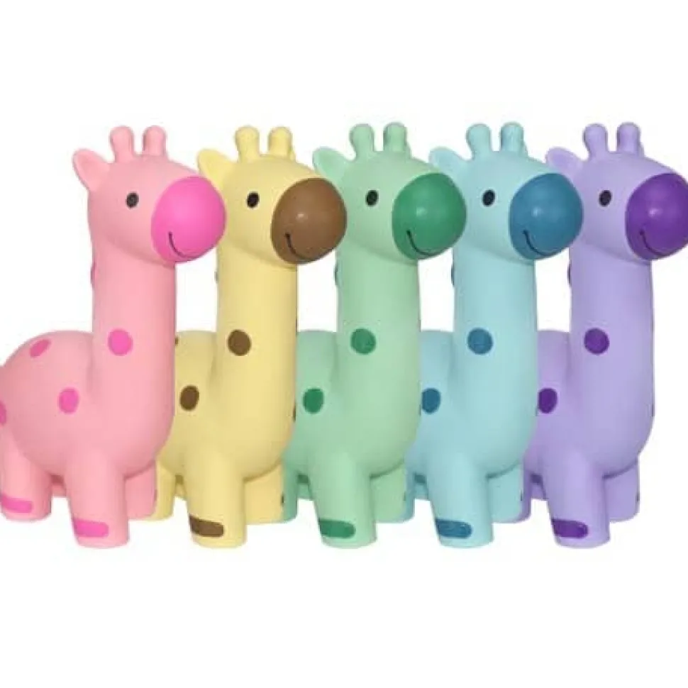 Multipet Minipet Giraffe Squeak and Chew Latex Dog Toy - Assorted - 5.75" Inches