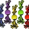 Multipet Nuts for Knots Dual-Knotted with 1 Tennis Balls and Rope Dog Toy - 10" Inches