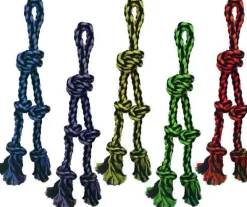 Multipet Nuts for Knots Dangler Rope and Tug Dog Toy - Assorted - 15" Inches
