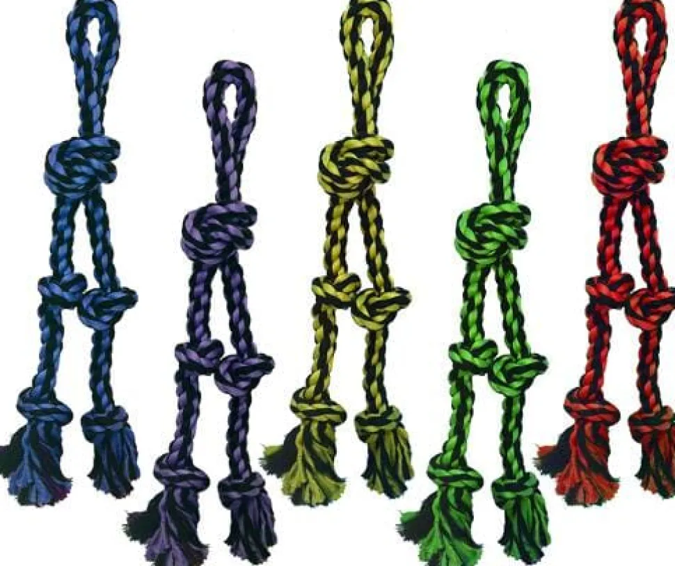 Multipet Nuts for Knots Dangler Rope and Tug Dog Toy - Assorted - 15" Inches