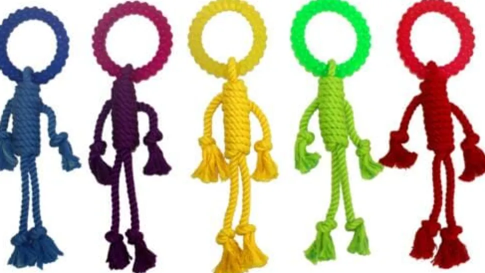 Multipet Nuts for Knots Hangman Rope and TPR Ring Dog Toy - 12" Inches