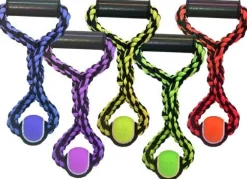 Multipet Nuts for Knots Rope and Tennis Ball Wide Tug Dog Toy - Assorted - 14" Inches