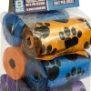 Multipet Paw Print Waste Bags Dog Wastebags - 8 Pack