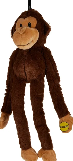 Multipet Swingin' Safari Monkey Squeak and Plush Dog Toy - 19" Inches