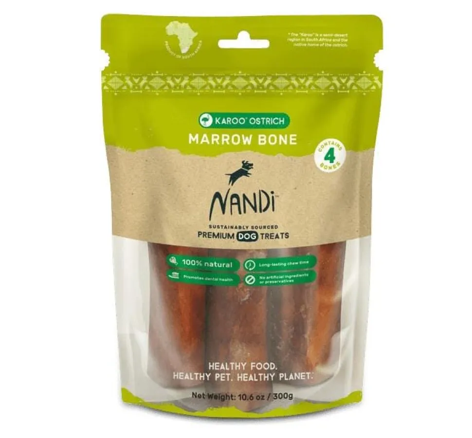 Nandi Karoo Ostrich Foot Bone - 4 Piece Natural Dog Treats