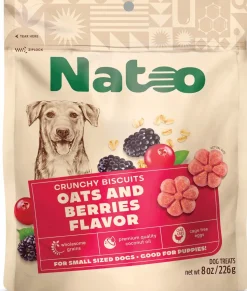 Natoo Oats and Berries Crunchy Dog Biscuits Treats - 8 Oz