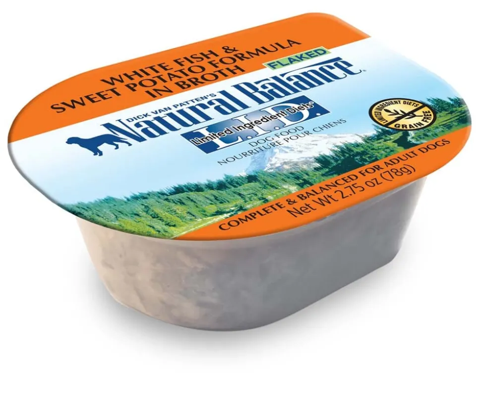 Natural Balance Pet Foods Limited Ingredient Diet Tub Wet Dog Food White Fish & Sweet Potato in Broth - 2.75 Oz - Case of 24