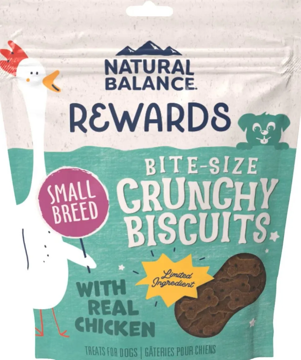 Natural Balance Pet Foods Rewards Bite-Size Crunchy Biscuits Small Breed Dog Treats - Chicken Flavor - 8 oz