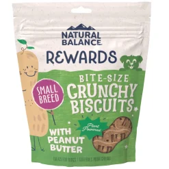 Natural Balance Pet Foods Rewards Crunchy Biscuits Dog Treats - Peanut Butter - 8 Oz