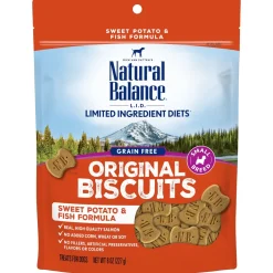 Natural Balance Pet Foods Limited Ingredient Treats Original Biscuits Small Breed Dog Treats - Fish & Sweet Potato - 8 Oz