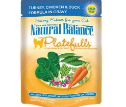 Natural Balance Pet Foods Platefulls Wet Cat Food Turkey, Chicken & Duck in Gravy - 3 Oz - Case of 24