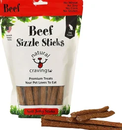Natural Cravings USA Beef Sizzle Sticks Soft jerky Dog Treats - 12 oz