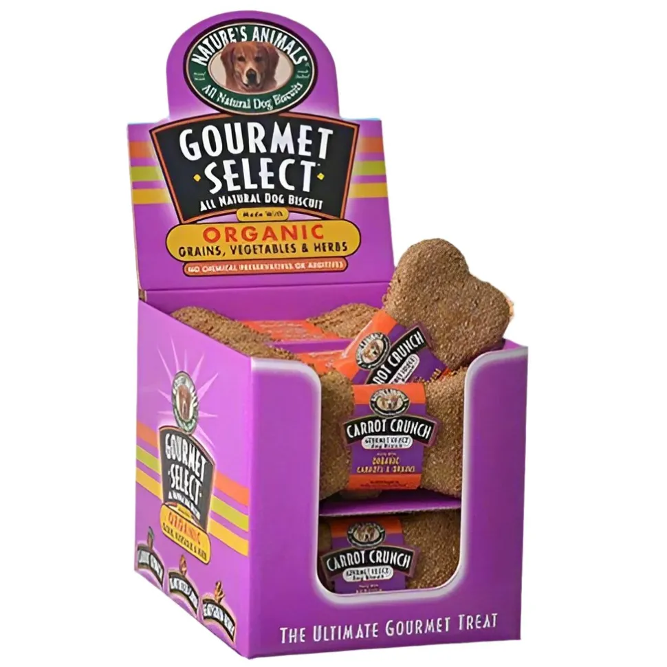 Nature's Animals Gourmet Select Dog Biscuits Treats - Carrot - 4 In - 24 Pack
