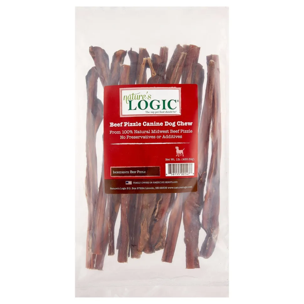 Nature's Logic Beef Pizzle Treat All-Natural Beef Dog Treats - 1 lb Bag