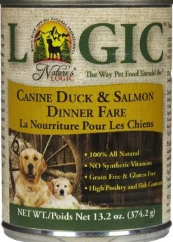 Nature's Logic Duck & Salmon Canned Dog Food - 13.2 oz Cans - Case of 12