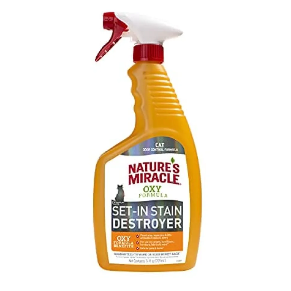 Nature's Mircale Stain & Odor Remover Oxy Formula Spray for Cats - Orange - 24 Oz