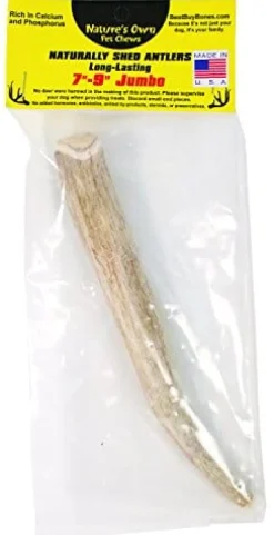 Nature's Own USA Elk Antler Natural Dog Chews - Natural - 7 - 9 In - Jumbo