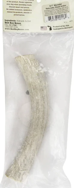 Nature's Own USA Elk Antler Natural Dog Chews - Natural - 6 - 7 In - Monster
