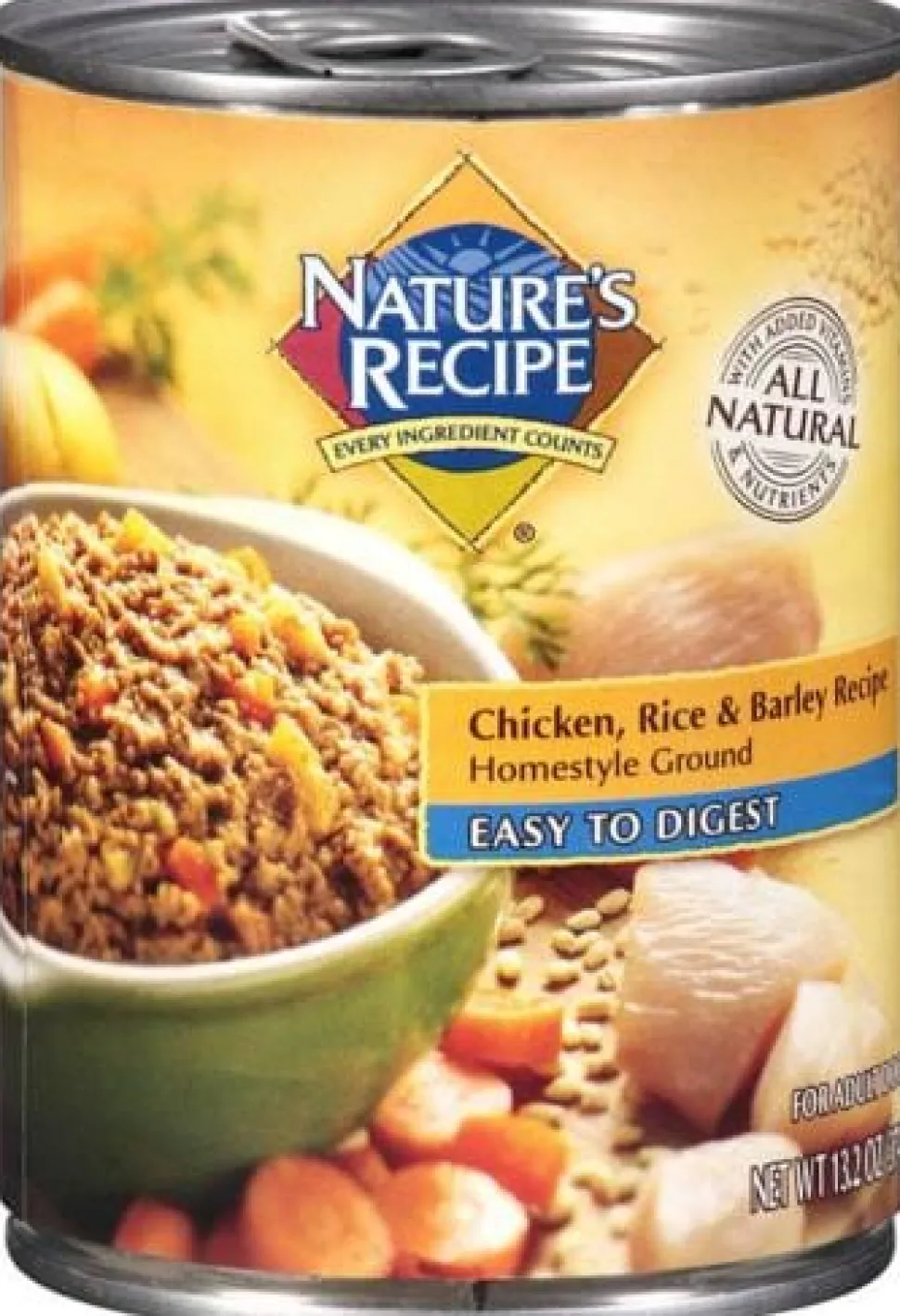 Nature's Recipe Easy to Digest Chicken Rice Barley Homestyle Ground Canned Dog Food