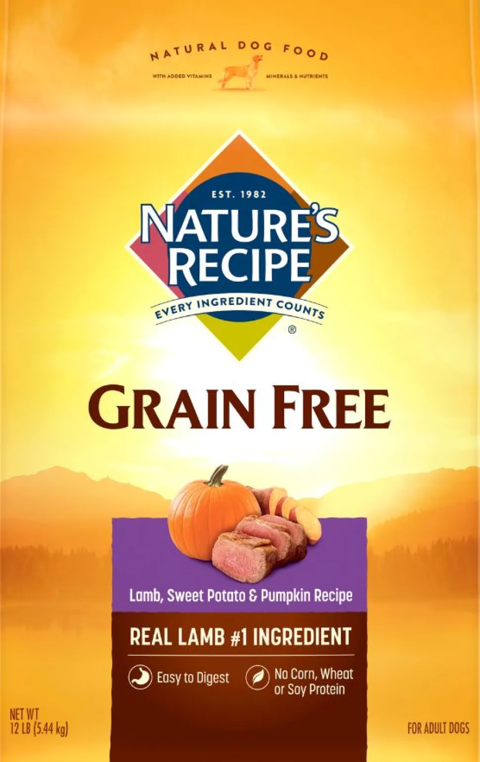 Nature's Recipe Grain Free Lamb, Sweet Potato & Pumpkin Dry Dog Food