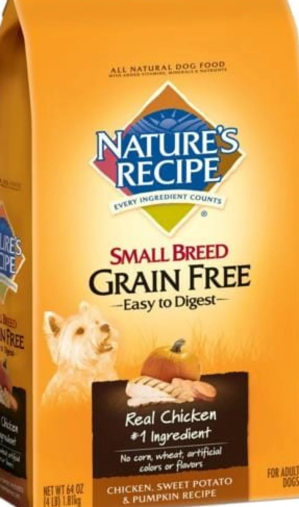 Nature's Recipe Grain-Free Chicken Sweet Potato and Pumpkin Dry Dog Food - 4 Lbs - Case of 4