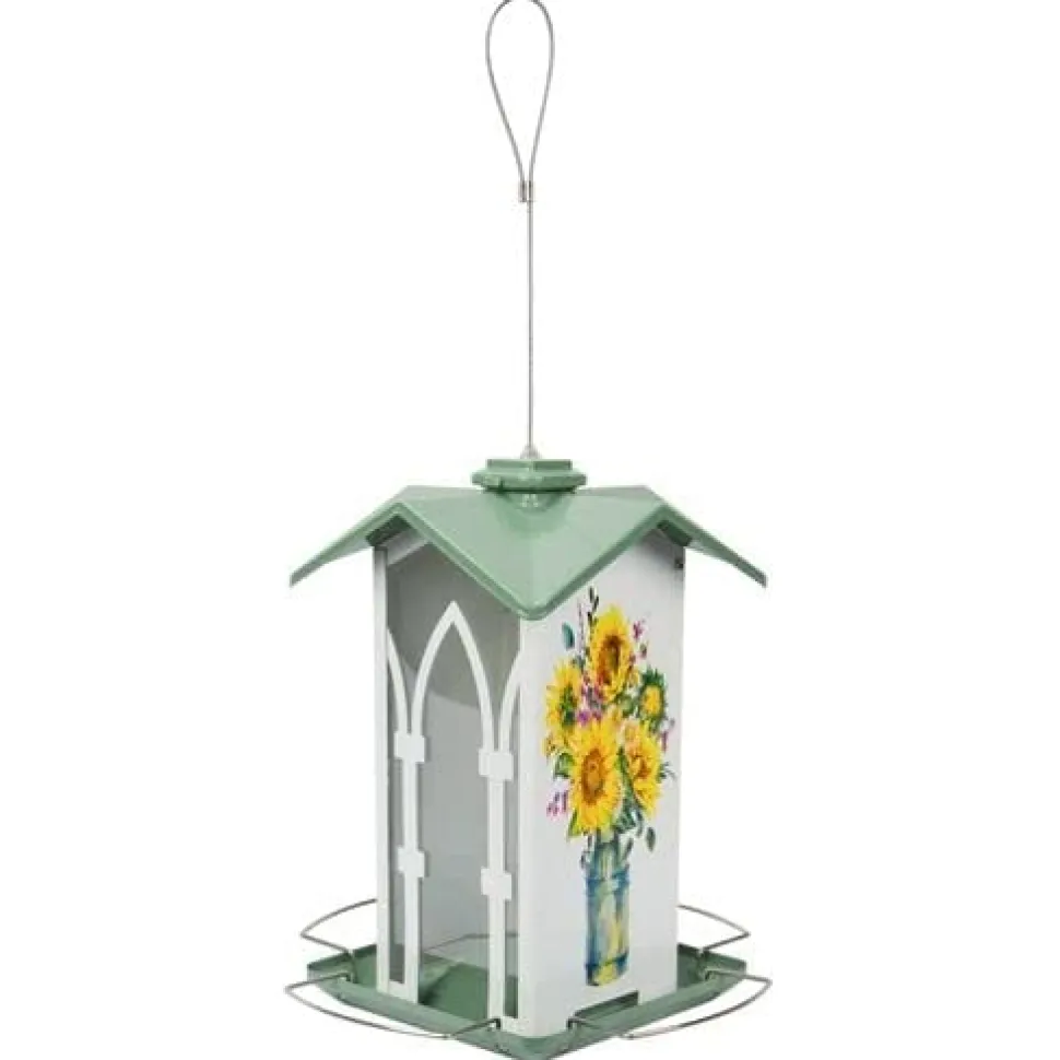 Nature's Way Country Cottage Metal Gazebo Wild Bird Feeder - Green/White - 1.56 Qt Cap