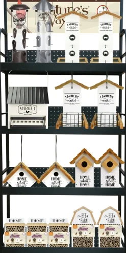 Nature's Way Farmhouse - 42 Piece with Metal Floor Display Wooden Hopper Wild Bird Feeder - 42 Count