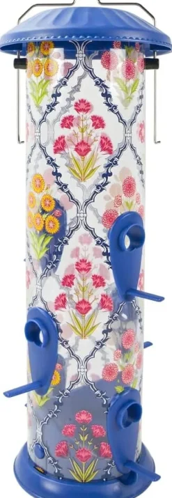 Nature's Way Garden Floral Easy Clean Wild Bird Feeder - Blue - 2.8 Qt Cap