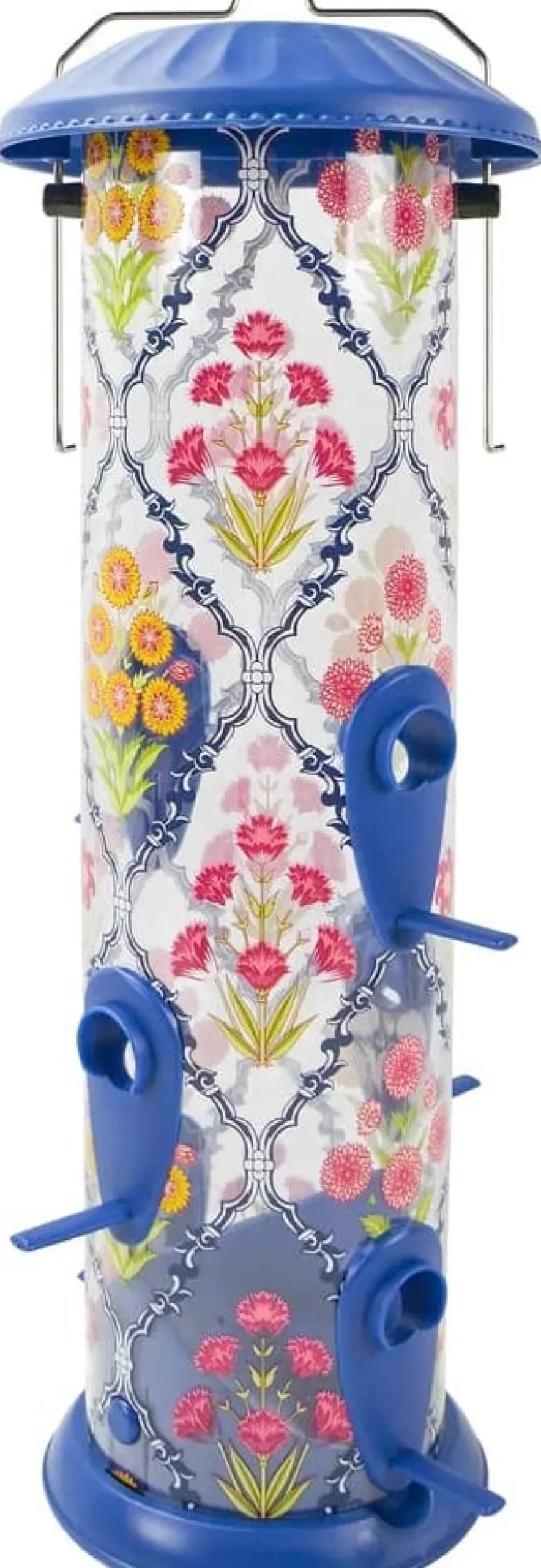 Nature's Way Garden Floral Easy Clean Wild Bird Feeder - Blue - 2.8 Qt Cap
