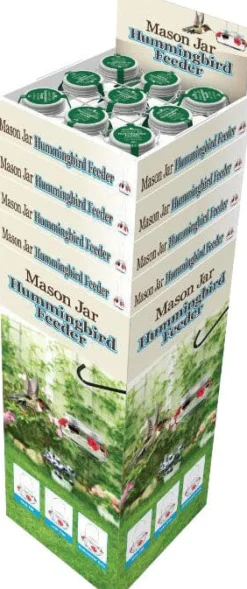 Nature's Way Mason Jar Hummingbird Feeder Display - Clear - 36 Count