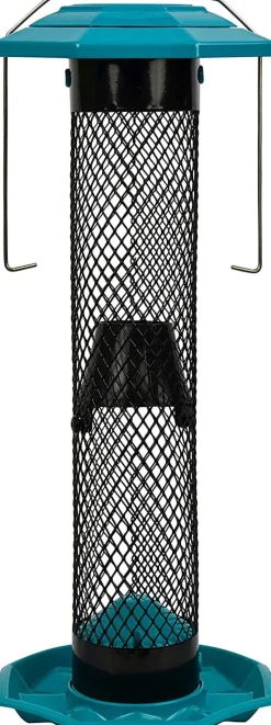 Nature's Way Mesh Funnel Flip Top Sunflower Wild Bird Feeder - Blue - 1.1 Qt Cap