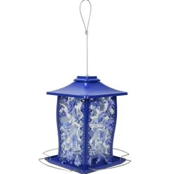Nature's Way Paisley Sky Metal Gazebo Wild Bird Feeder - Blue - 3.7 Qt Cap