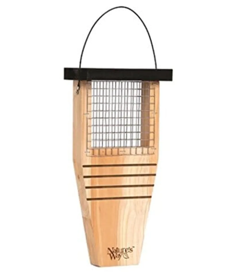 Nature's Way Tail Prop Suet and Seed Cake Wild Bird Feeder - Cedar - 14 X 7.875 X 3 In