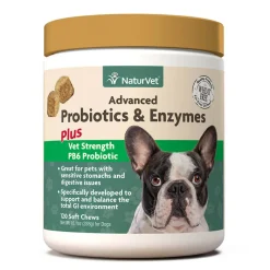 Naturvet Advanced Probiotic & Enzymes Soft Chew Digestive Dog Supplements - 120 ct Jar